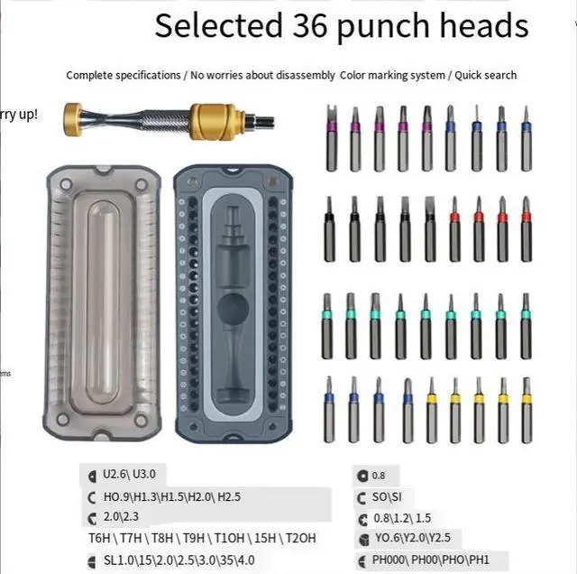 Alt view image 3 of 4 - 37-piece l-in-l screw kit for mobile phone repair, eyeglasses, notebook, tablet disassembly and multi-functional tool set
