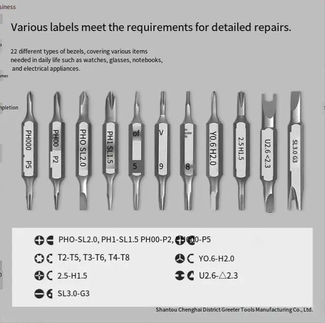 Alt view image 4 of 5 - high-quality product -22-in-1 dual-head batch head manualdisassembly tool for mobile phone repair - built-in precision screwdriver set
