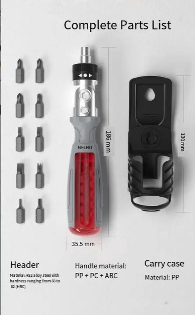 Alt view image 3 of 5 - New screwdriver set for disassembly and home maintenance - adjustable ratchet screwdriver