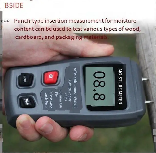 Alt view image 3 of 4 - High-precision pin-type digital wood moisture tester, paper, floor and wall moisture content tester, moisture meter