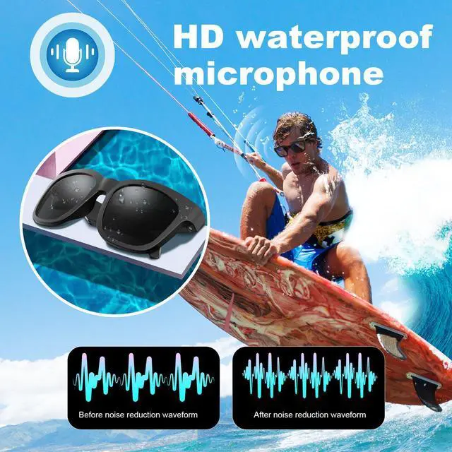 Alt view image 4 of 6 - Smart Bluetooth headphones and glasses, wireless multi-functional car call audio polarized sunglasses, black technology.