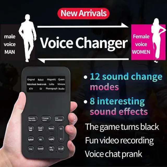 Alt view image 5 of 5 - foreign trade mobile phone and computer live streaming mini sound card voice changer one-click beautiful voice pitch changer game-playing live
streamer for "Fortnite"