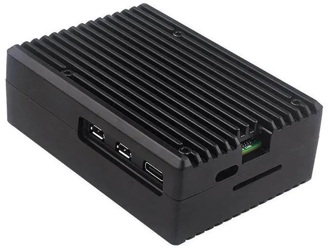Alt view image 2 of 3 - Raspbery Pi 5th generation passive cooling aluminum casing; Raspberry Pi 5 metal casing; striped aluminum boxfor Raspbery Pi 5