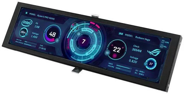 Main image of 8.8-inch iPs chassis secondary screen connected to computerviaTYpEc formonitoring. econdary screen pc monitoringvia UsB. No need forAIDA6.