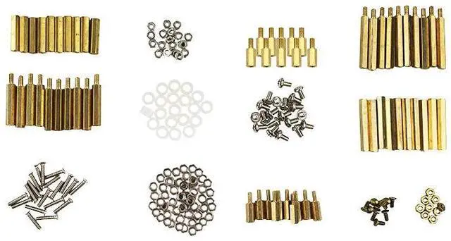 Main image of Raspberry Pi/Arduino copper column screw kit mechanical parts fastener kit delivered in a transparent storage box