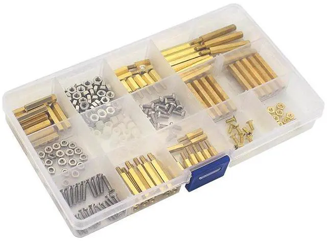 Alt view image 3 of 5 - Raspberry Pi/Arduino copper column screw kit mechanical parts fastener kit delivered in a transparent storage box