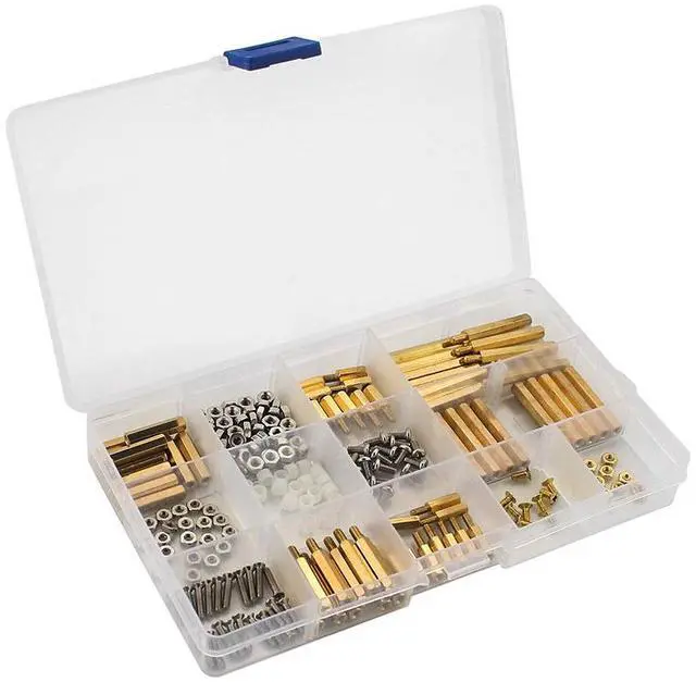 Alt view image 4 of 5 - Raspberry Pi/Arduino copper column screw kit mechanical parts fastener kit delivered in a transparent storage box