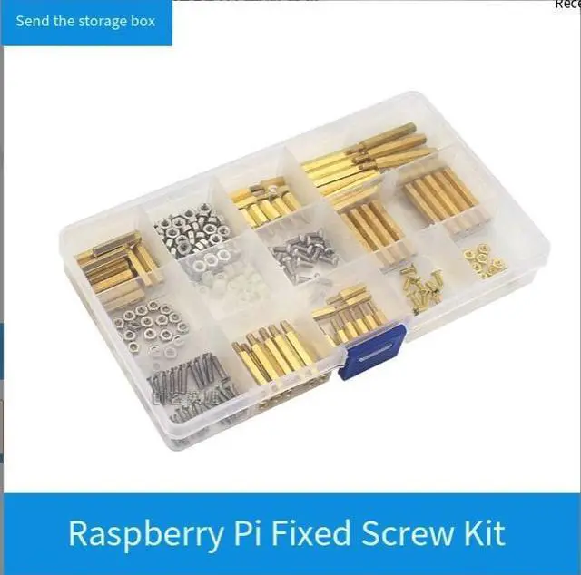 Alt view image 5 of 5 - Raspberry Pi/Arduino copper column screw kit mechanical parts fastener kit delivered in a transparent storage box