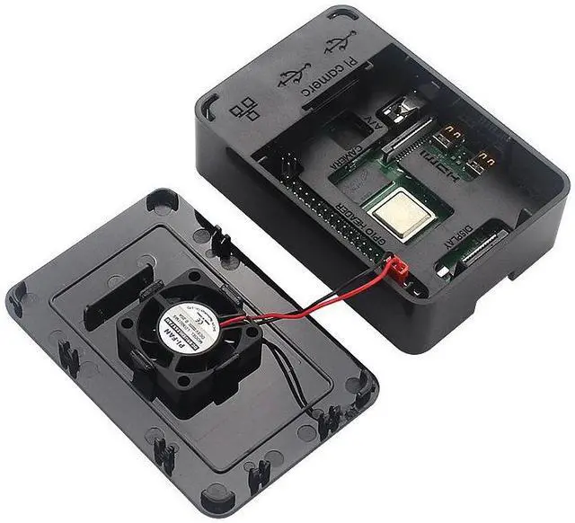 Alt view image 2 of 3 - Raspberry Pi 4B plastic case - ABS protective case with LOG0 and mesh ventilation for fan cooling
