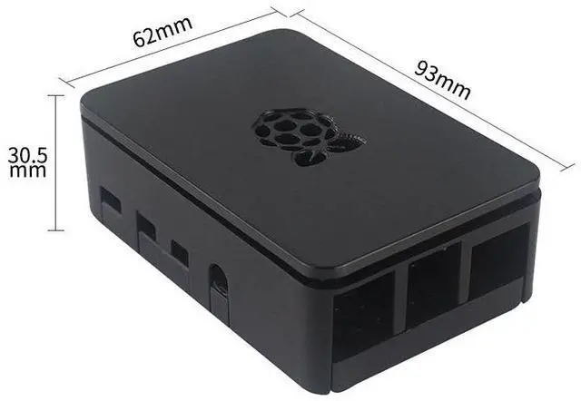 Alt view image 3 of 3 - Raspberry Pi 4B plastic case - ABS protective case with LOG0 and mesh ventilation for fan cooling