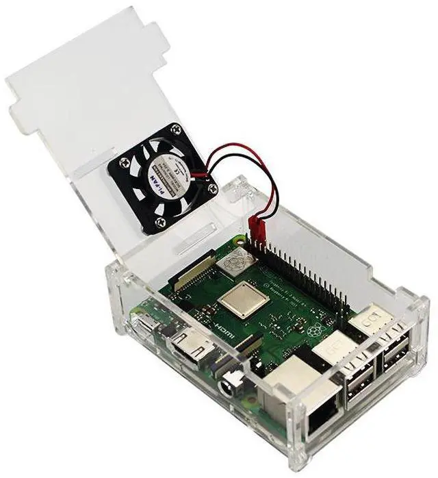 Alt view image 3 of 6 - Raspbery Pi 3B+/3B/2B protective case - Acrylic shell with fan holes -Can accommodate fan or 3.5-inch screen