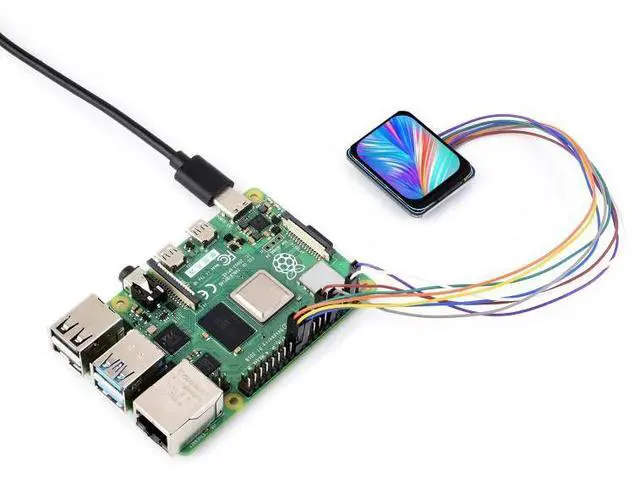 Alt view image 4 of 5 - Raspberry Pi 1.5-inch lPS display with SPl interface, rounded corners, screen NV3030B driver chip, LCD expansion board