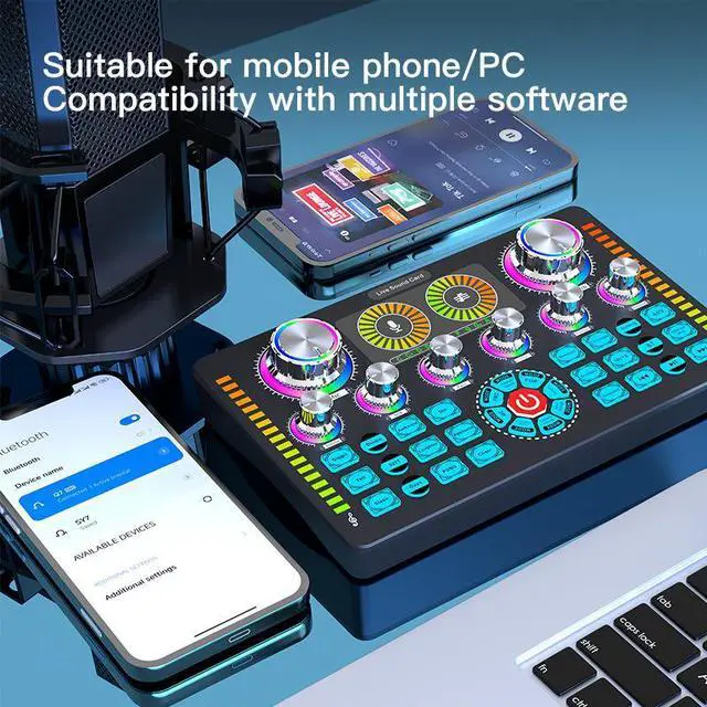 Alt view image 3 of 5 - Q7 English sound card, UsB sound card,live streaming, low noise, dual-channel Us8 headset, recording, desktop computer, mini miwer