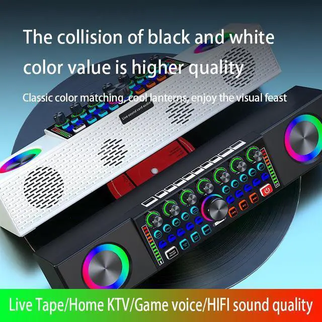 Alt view image 3 of 4 - SY8 English version live sound card integrated machine for home audio, singing at home, outdoor singing, audio live sound card