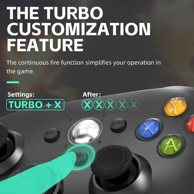 Alt view image 4 of 6 - Xb ox 360 wireless controller
rwith Turbo function. Xbox 360 wired controllercompatible with PC vibration controller