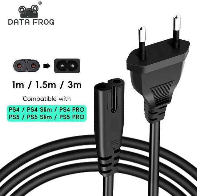 Alt view image 3 of 4 - PS5/Ps4 game console European power cord forthe powersupply Ps4/Ps5 slim/pro European TVpower plug cable