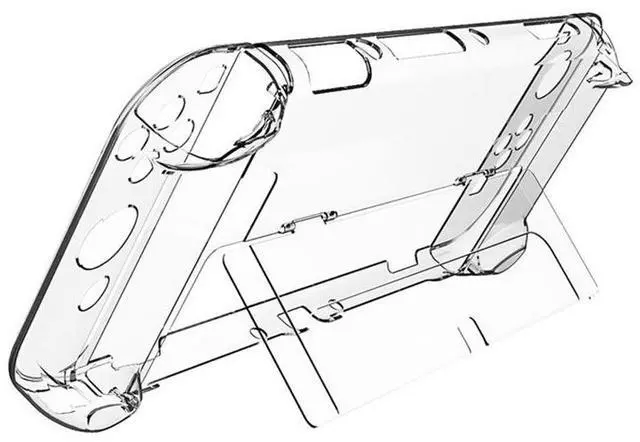 Alt view image 4 of 6 - Applicable to Nintendo Switch OLED transparent detachable crystal case, NS OLED protective cover stand, pc hard case