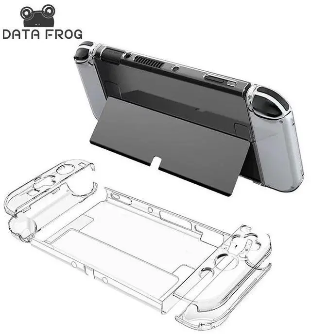 Alt view image 5 of 6 - Applicable to Nintendo Switch OLED transparent detachable crystal case, NS OLED protective cover stand, pc hard case