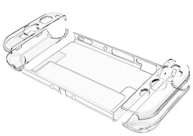 Alt view image 6 of 6 - Applicable to Nintendo Switch OLED transparent detachable crystal case, NS OLED protective cover stand, pc hard case