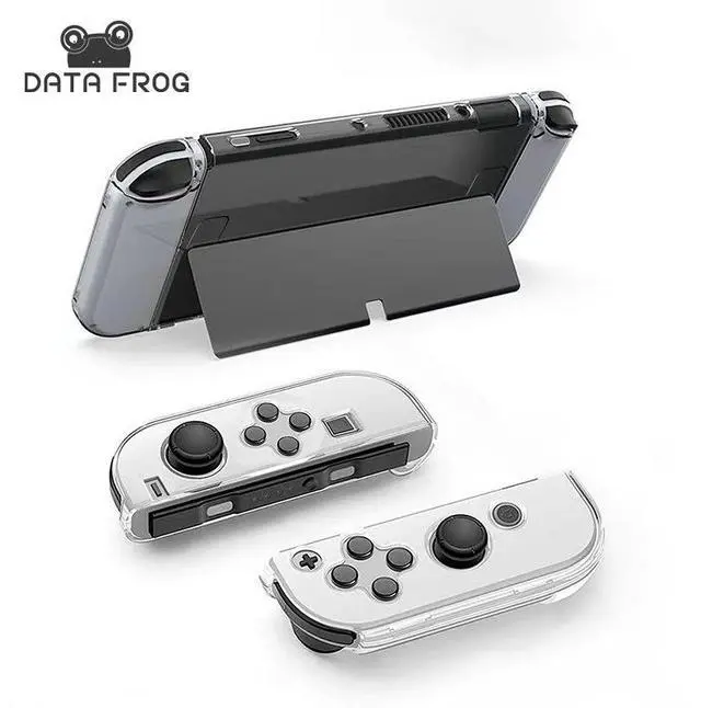 Main image of Applicable to Nintendo Switch OLED transparent detachable crystal case, NS OLED protective cover stand, pc hard case