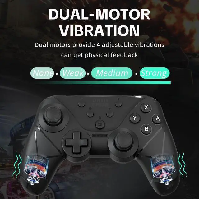 Alt view image 4 of 6 - Compatible with Nintendo switch/0LED/Lite/Pc wireless Bluetooth controller with Turbo vibration and NFCfunction
