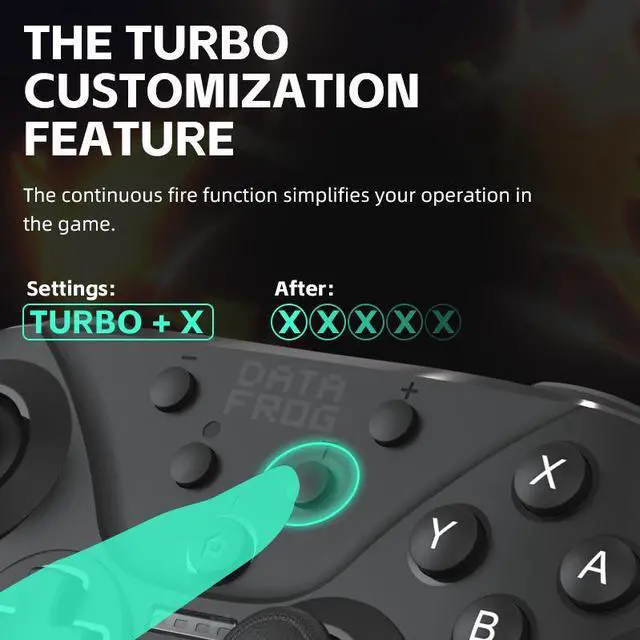 Alt view image 6 of 6 - Compatible with Nintendo switch/0LED/Lite/Pc wireless Bluetooth controller with Turbo vibration and NFCfunction