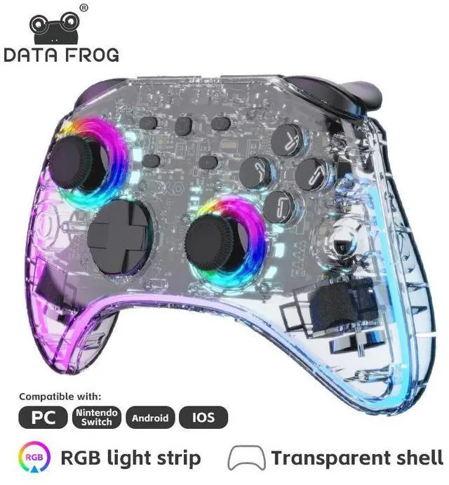 Main image of Ap plicable to Nintendo Switch/0LED/Lite/Pc wireless Bluetooth Elite Ed ition controller with transparent case and RGB lights