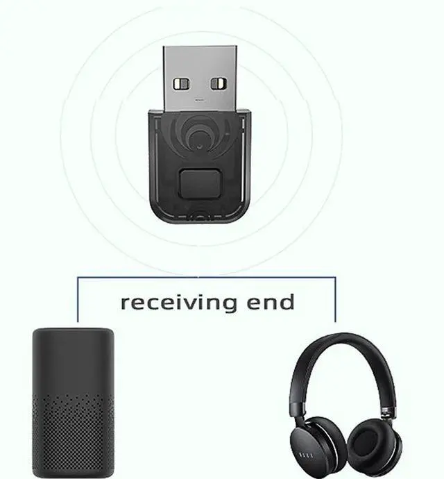 Alt view image 2 of 4 - Comp atible with Pss Bluetooth wireless head phones ad apter for PC computers / Ps5 / Ps4 / Switch Bluetooth transmiter