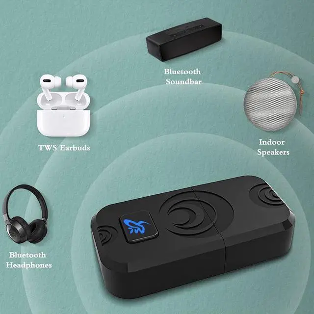 Alt view image 3 of 4 - Comp atible with Pss Bluetooth wireless head phones ad apter for PC computers / Ps5 / Ps4 / Switch Bluetooth transmiter