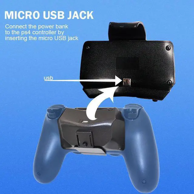 Alt view image 3 of 6 - Applicable to ps4 controller batteries, Ps4 slim controller charging battery pack, Ps4 pro controller back clip battery