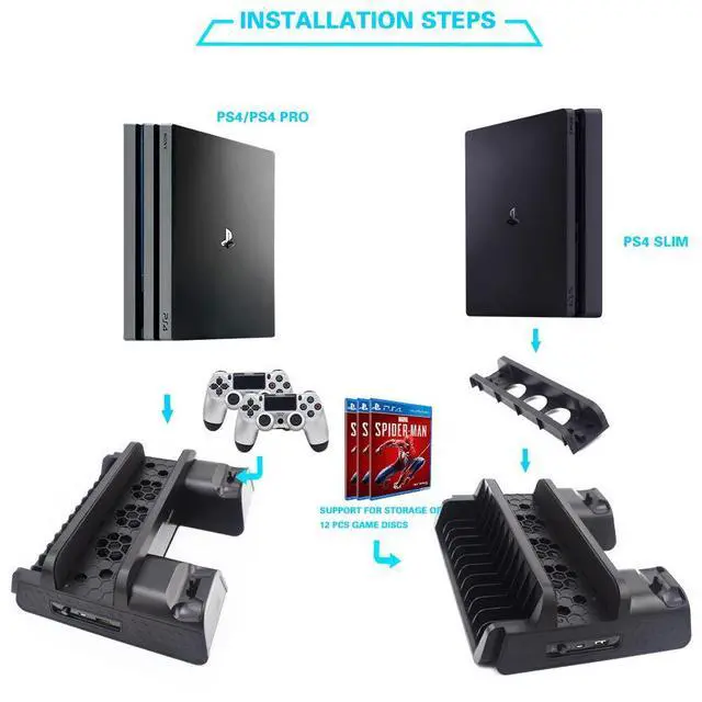 Alt view image 6 of 6 - ChargerforPs4 /Ps4 Slim/PS4 PRO consoles, PS4 controllerdock charger