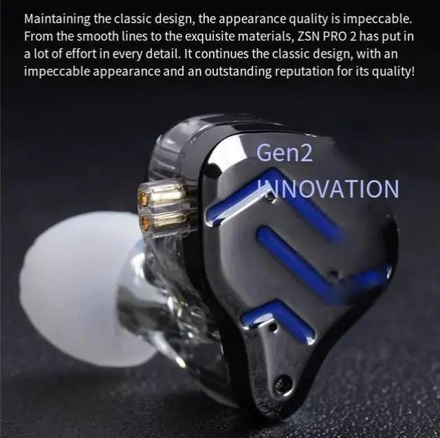 Alt view image 3 of 3 - KZ-ZSN PR0 2-inch steel-in -ear dynamic head phone for HiFi, stage, human voice, music, games, suitable for all applications