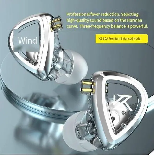 Alt view image 4 of 6 - KZ-EDA Ba lanced Edition Dual Magnet Coils in-Ear Headphones - Hizh-End Rechargeable Cable Audio Hi-fi Music Gaming ComputerHeadphones