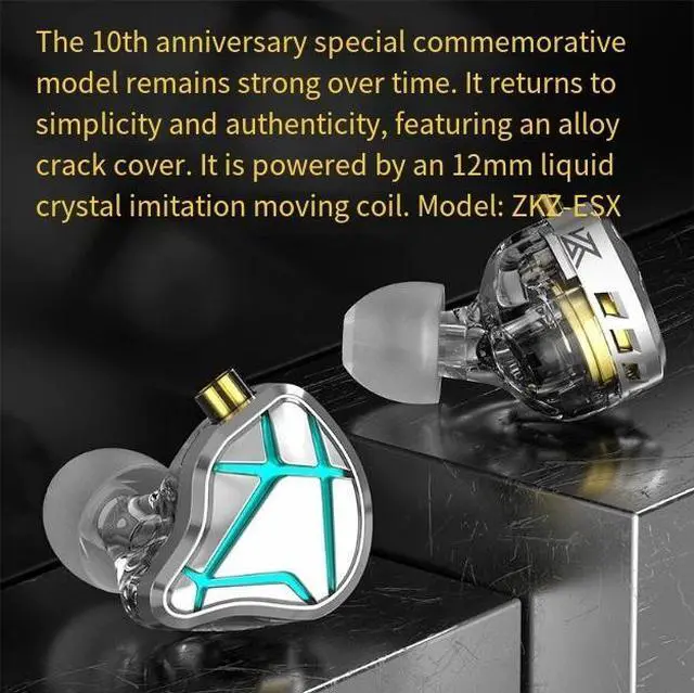 Alt view image 7 of 7 - KZ-ESX In-ear 12MM maving-coil headphonend audio earphones foraudiophiles