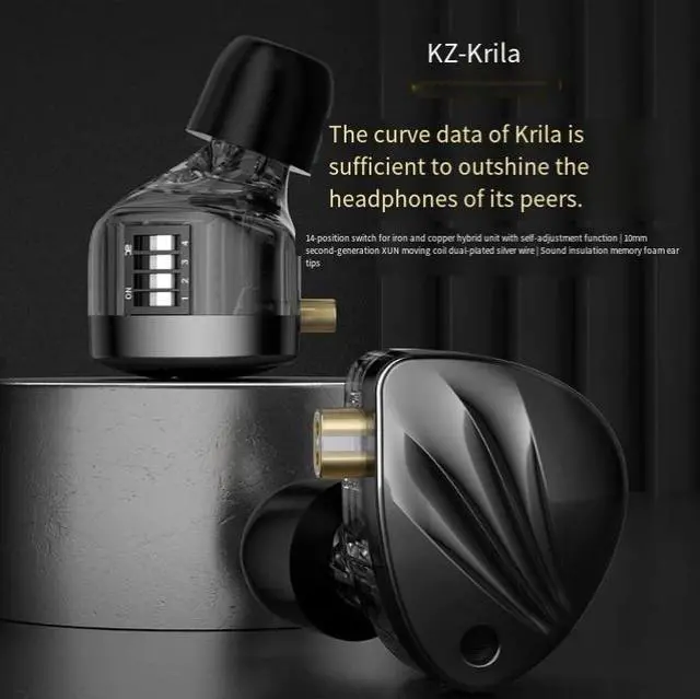 Alt view image 2 of 4 - KZ-Krila Adjustable Voice Coil Steel ln-Ear Headphones for Hi-Fi Music, live Broadcasting, Stage Monitoring, Wired Earplugs