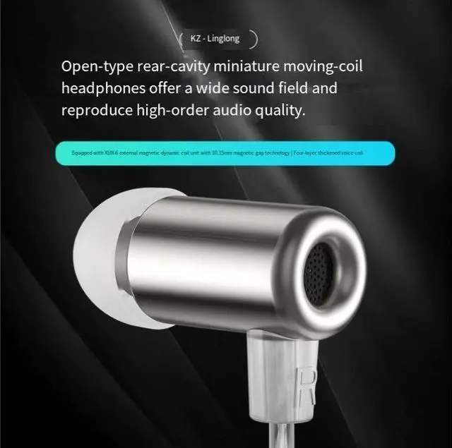Alt view image 3 of 6 - KZ - Linglong Miniature Moving-Coil ln-Ear Headphones-SuitableforMusic, Gaming, Sports, Universal Mini Earplugs