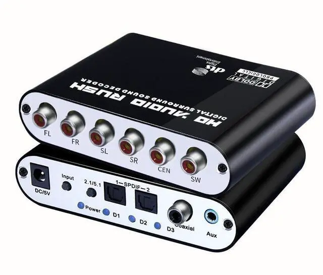 Alt view image 4 of 5 - Digital Fiber-Satellite to Analog RCA Converter 5.1 Sound DTS/AC3 Audio Decoder
