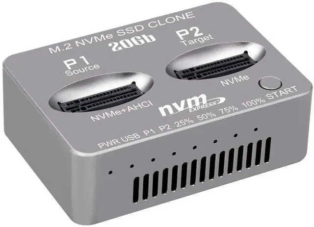 Main image of m.2 NVMe AHCl offline copyUSB3.2 dual-drive 20G M3 SSD system cloning JMS586U