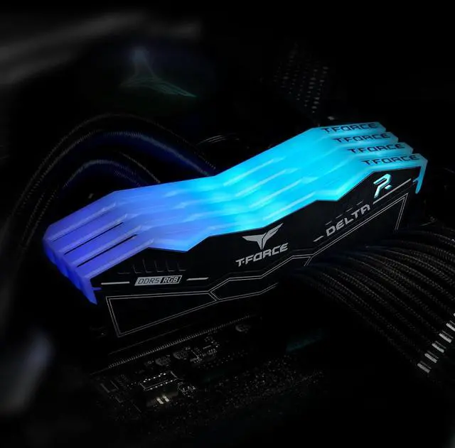 Alt view image 2 of 7 - TEAMGROUP T-Force Delta RGB DDR5 Ram 32GB (2x16GB) 6000MHz PC5-48000 CL38 Intel XMP 3.0 & AMD Expo Compatible Desktop Memory Module Ram Black FF3D532G6000HC38JDC01