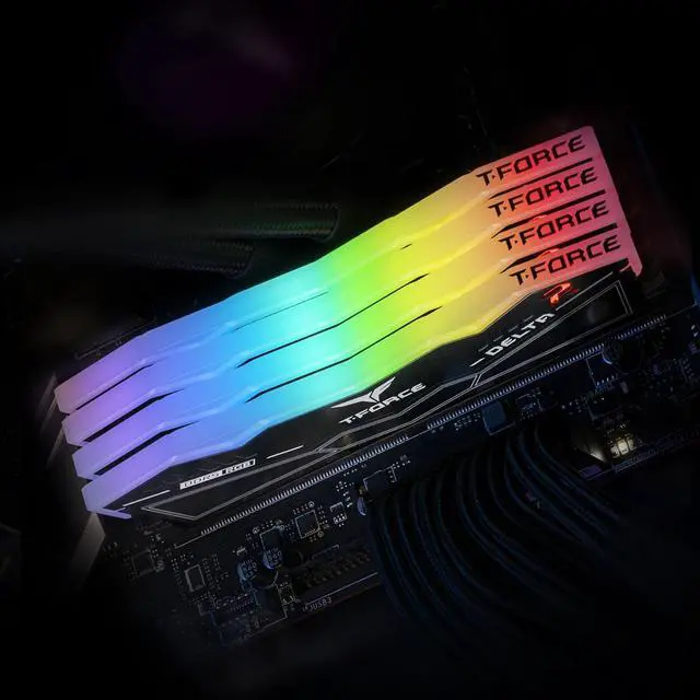 Alt view image 4 of 7 - TEAMGROUP T-Force Delta RGB DDR5 Ram 32GB (2x16GB) 6000MHz PC5-48000 CL38 Intel XMP 3.0 & AMD Expo Compatible Desktop Memory Module Ram Black FF3D532G6000HC38JDC01