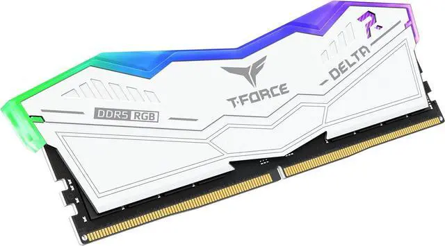 Alt view image 2 of 7 - TEAMGROUP T-Force Delta RGB DDR5 Ram 32GB (2x16GB) 6000MHz PC5-48000 CL30 Intel XMP 3.0 & AMD Expo Compatible Desktop Memory Module Ram White FF4D532G6000HC30DC01