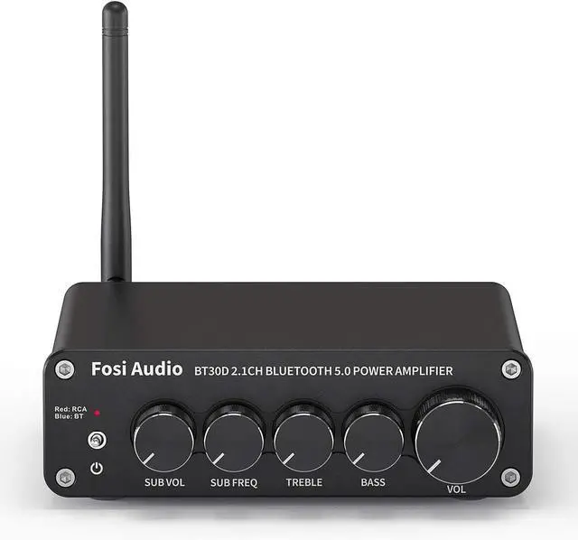 Main image of Fosi Audio BT30D Bluetooth 5.0 Stereo Audio Receiver Amplifier 2.1 Channel Mini Hi-Fi Class D Integrated Amp 50 Watt x2+100 Watt for Home Outdoor Passive Speakers/Subwoofer Powered Subwoofer