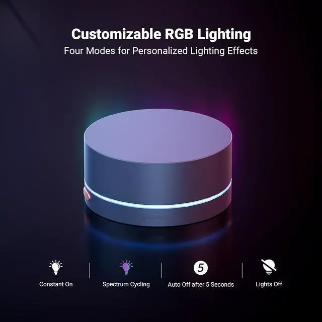 Alt view image 2 of 7 - Fosi Audio VOL20 Bluetooth Volume Control Knob, USB Multimedia Controller for PC/Gaming/Home Audio/Desktop, RGB Lighting Customization Multi-Function Button with Adjustment