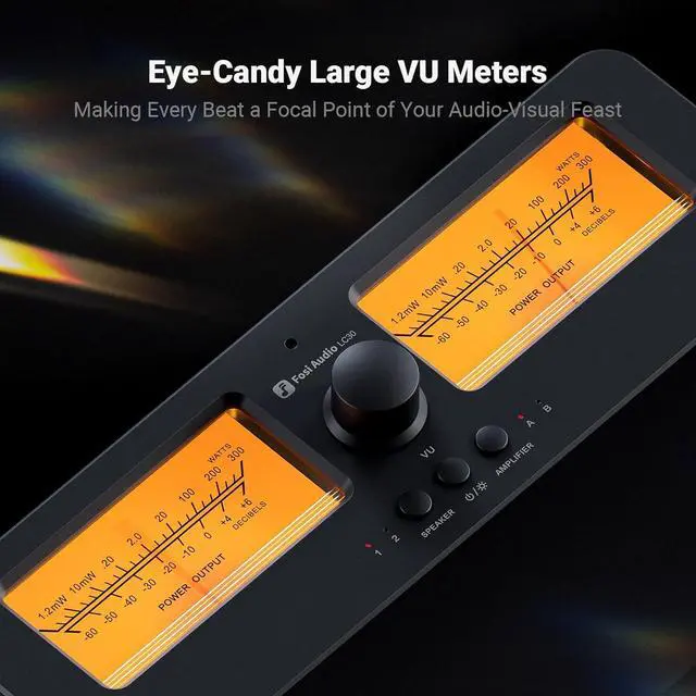 Alt view image 2 of 6 - Fosi Audio LC30 VU Meter Amplifier Speaker Selector Switch Box Audio Visualizer 2 in 2 Out Vintage Switcher for High Power Stereo Class A, B, AB, D, Tube Amps Home Audio Component with Remote Control