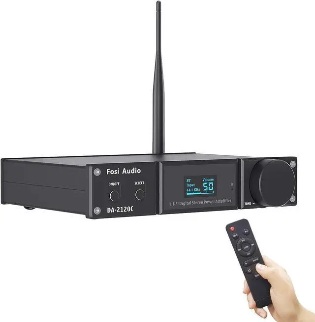 Main image of Fosi Audio DA2120C 240W Bluetooth 5.0 Stereo Audio Hi-Fi DAC Amplifier Support aptX 24Bit-192kHz 2.1 Channel Integrated Class D Power Amp with RCA/PC-USB/Coaxial/Optical Input and Remote Control