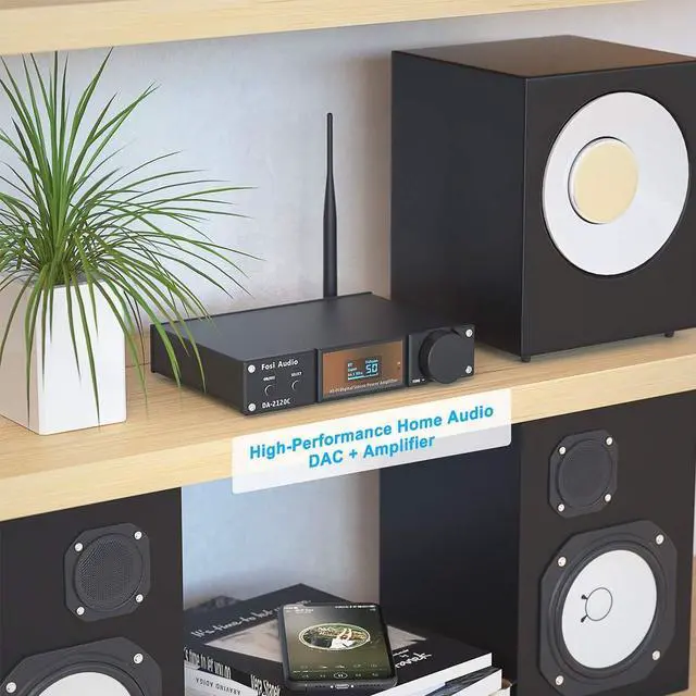 Alt view image 7 of 7 - Fosi Audio DA2120C 240W Bluetooth 5.0 Stereo Audio Hi-Fi DAC Amplifier Support aptX 24Bit-192kHz 2.1 Channel Integrated Class D Power Amp with RCA/PC-USB/Coaxial/Optical Input and Remote Control