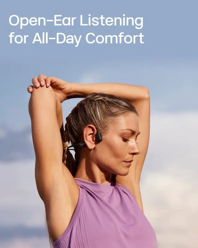 Alt view image 6 of 6 - Open-Ear Comfort - OpenRun Pro features our best fit yet. Avoid the discomfort of in-ear headphones with our bud-free design. These headphones stay put during any workout. Includes Shokz headband
Safe