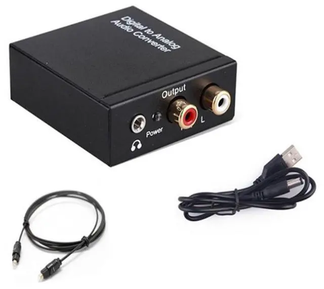 Main image of Digital-to-analog audio converter, Coaxial digital optical fiber to analog audio left and right channel converter