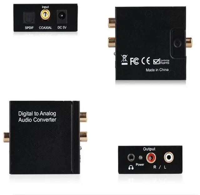 Alt view image 2 of 5 - Digital-to-analog audio converter, Coaxial digital optical fiber to analog audio left and right channel converter