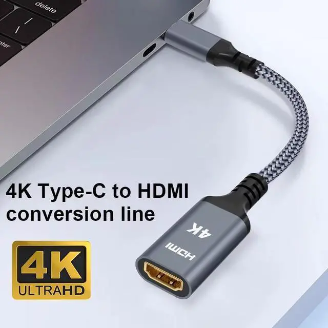 Alt view image 2 of 7 - Type-C to HDMI Cable-HDMI 2.0 Version   0.25M